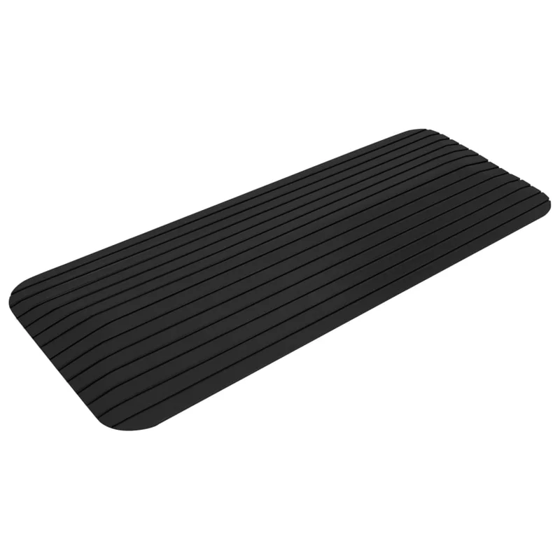 Rampa per Soglia in Gomma Nero Superfice Antiscivolo 110x21x2,5 cm