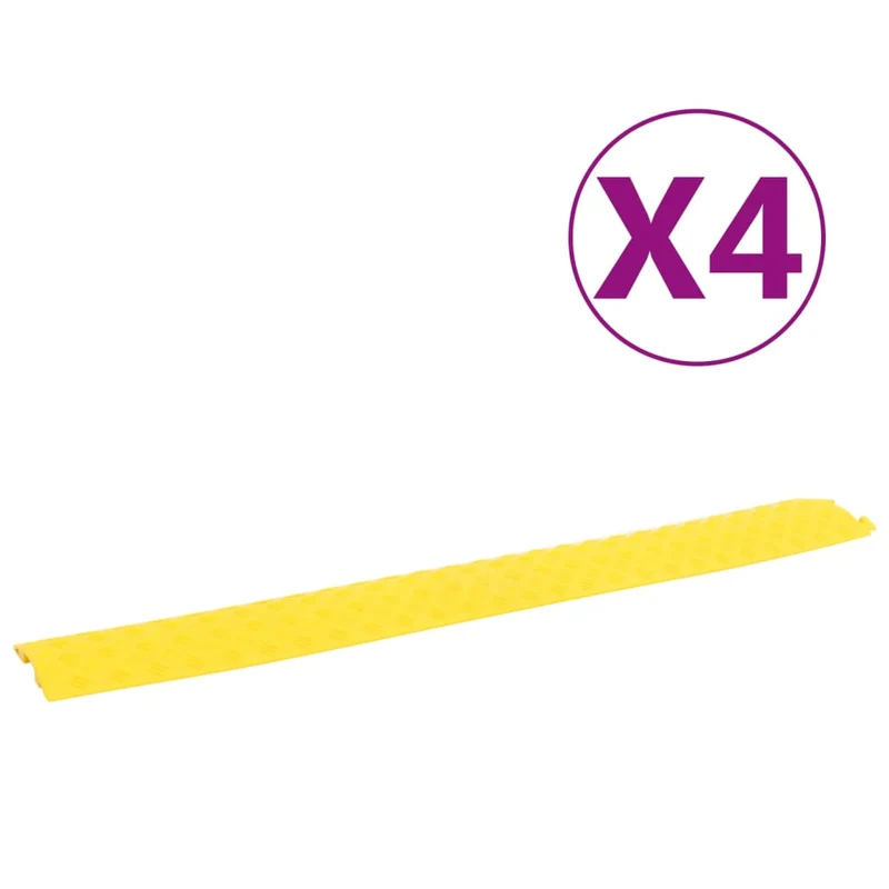 Rampe di Protezione Cavi Set 4 Pezzi 98,5 cm in PVC Colore Giallo