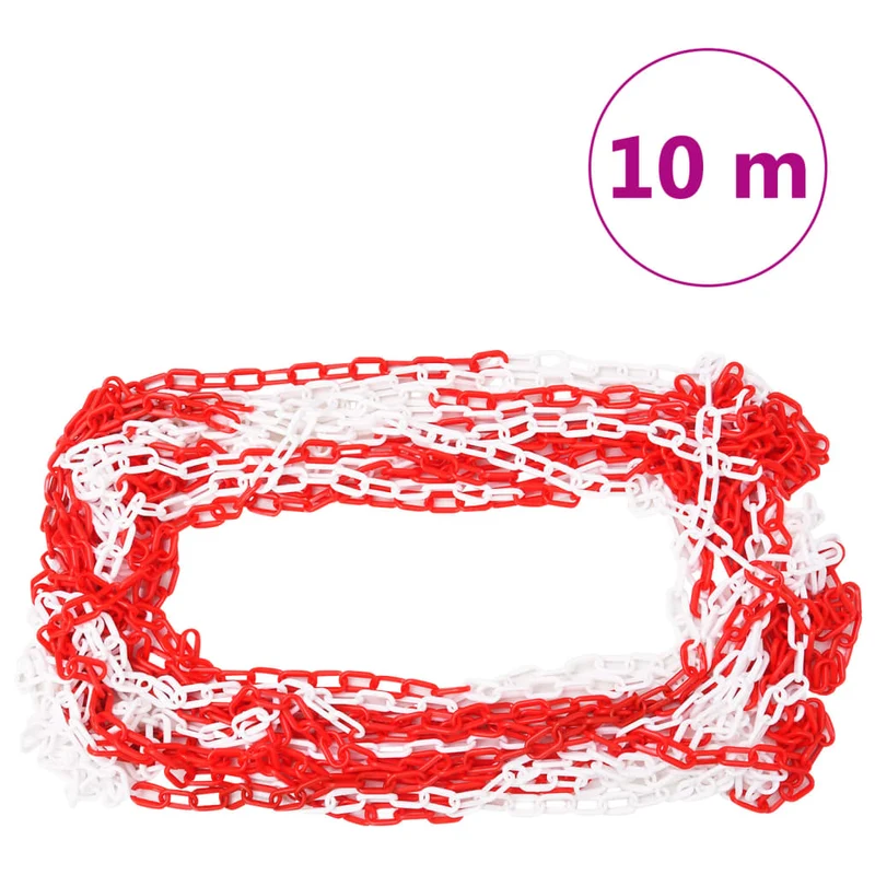 Set di Pali Stradali con Catena in Plastica di 10m Hotel Strada Magazzino Negozi