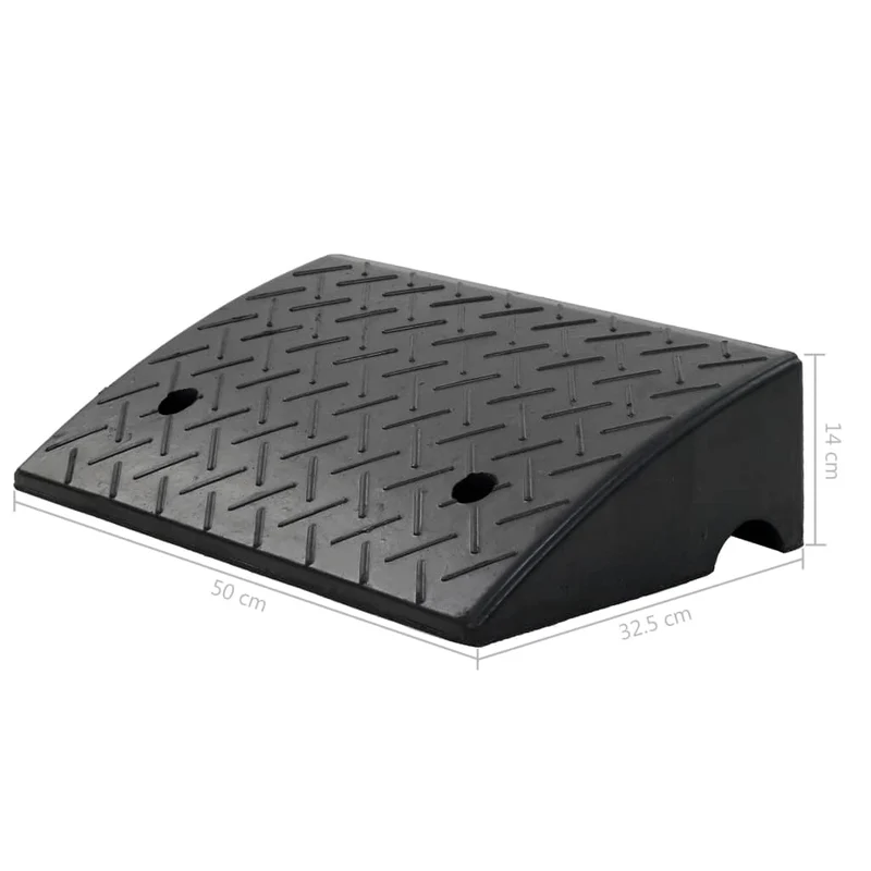 2 x Rampa per Cordolo in Gomma 50x32,5x14 cm Antiscivolo