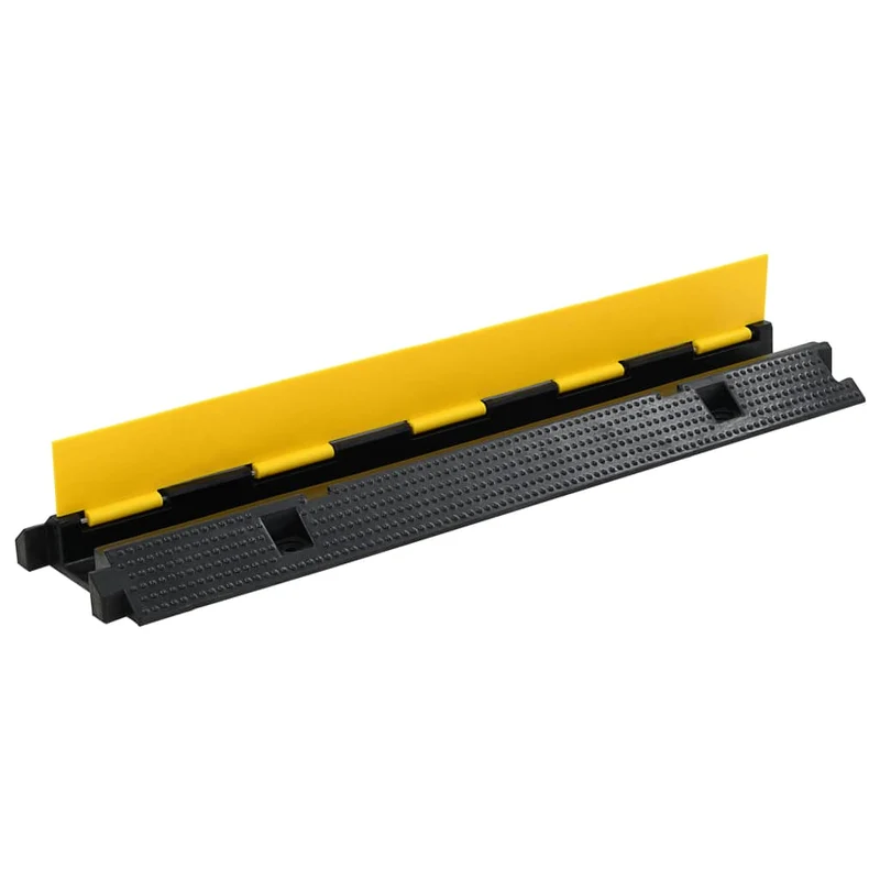 Dosso Passacavi Giallo e Nero con 1 Canale in Gomma Leggera Resistente 100 cm