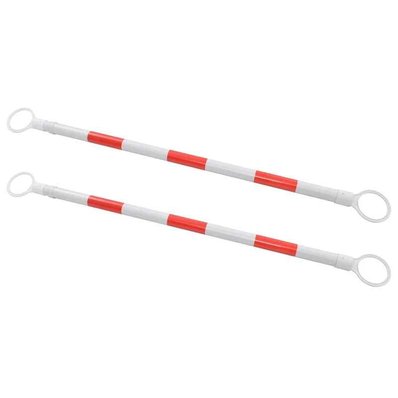 Barre Retrattili per Coni Stradali Strisce Rosse Riflettenti 2 pz ABS 116-197cm