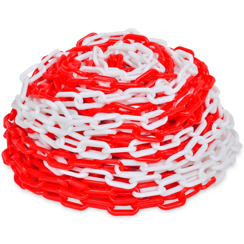 Catena di Sicurezza Traffico 30 m in Plastica Rosso e Bianco 30 m Facile da Attacare