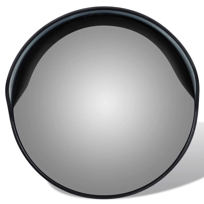 Specchio per Traffico Stradale Convesso Nero Plastica PC per Esterni 30 cm