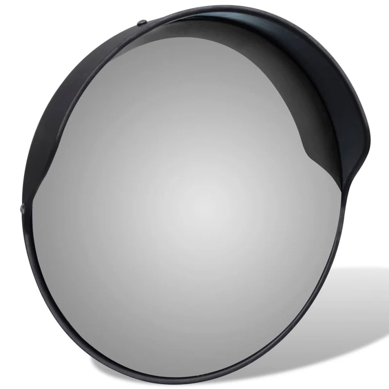 Specchio per Traffico Stradale Convesso Nero Plastica PC per Esterni 30 cm