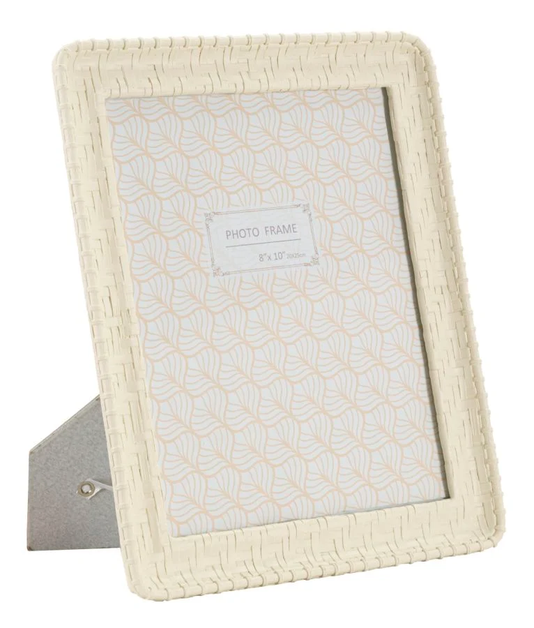 Cornice Bamboo Style 26x2x31 cm in Resina e Vetro Crema