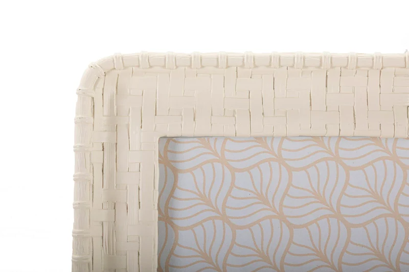 Cornice Bamboo Style 26x2x31 cm in Resina e Vetro Crema