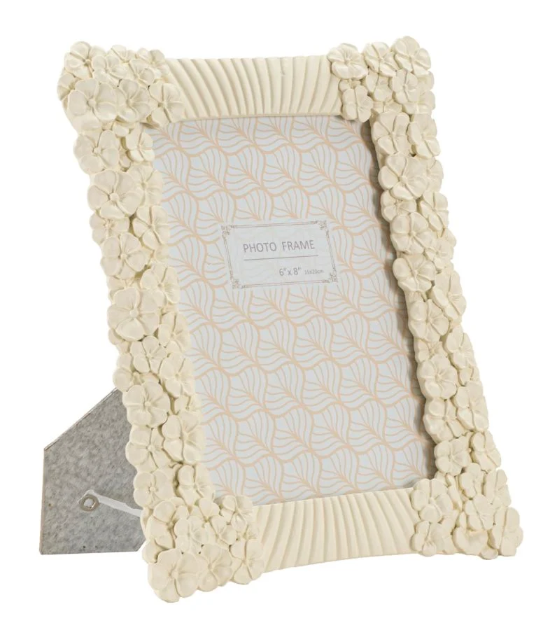 Cornice Cempak 22,8x2x28 cm in Resina e Vetro Crema