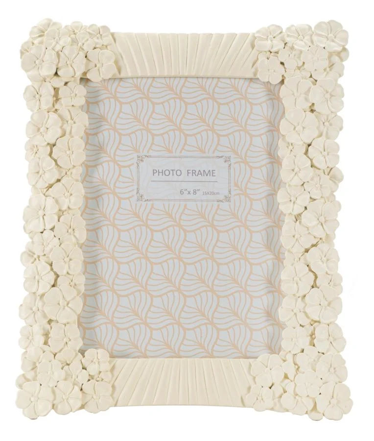 Cornice Cempak 22,8x2x28 cm in Resina e Vetro Crema