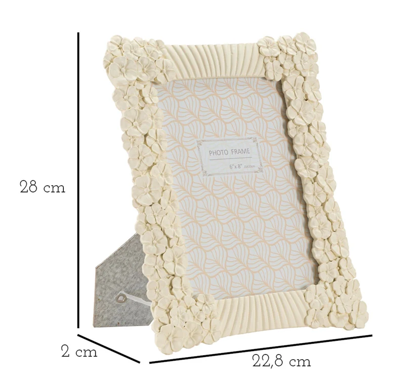 Cornice Cempak 22,8x2x28 cm in Resina e Vetro Crema