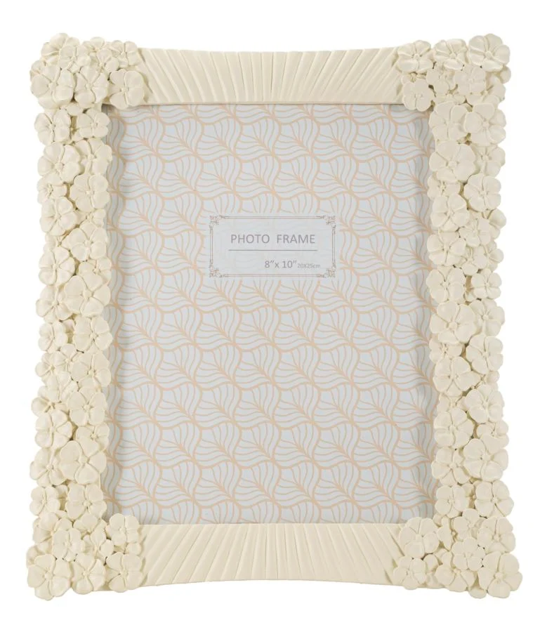 Cornice Cempalk 27,8x2x33 cm in Resina e Vetro Crema