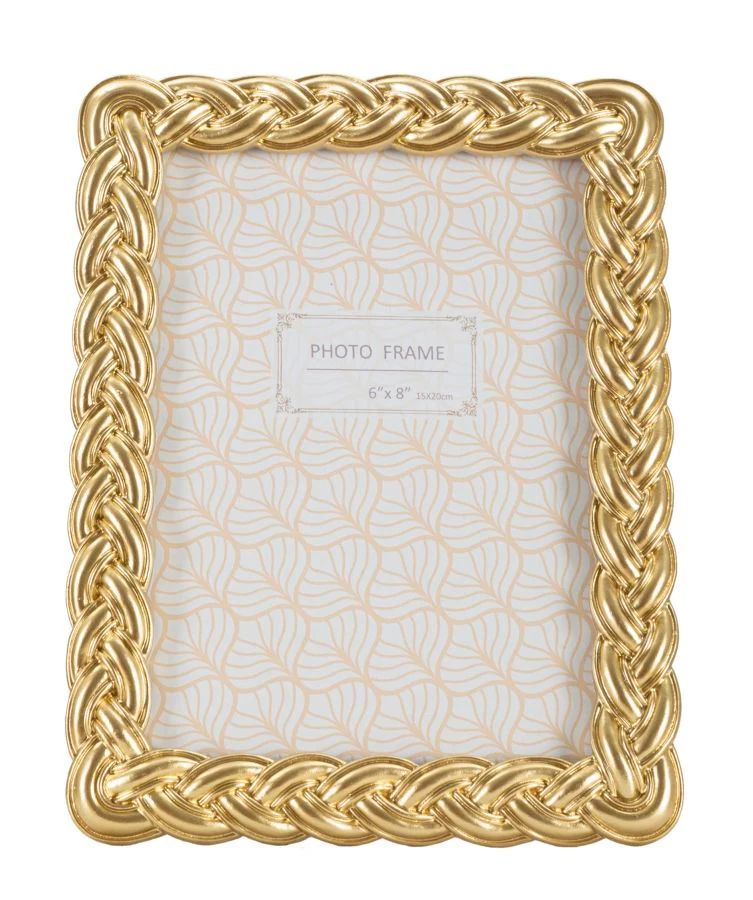 Cornice Rope 19x2x24,5 cm in Resina e Vetro Oro