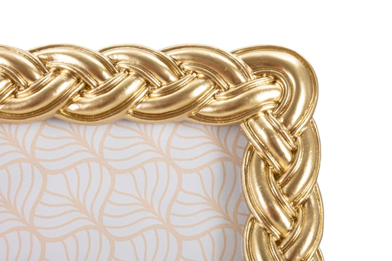 Cornice Rope 19x2x24,5 cm in Resina e Vetro Oro