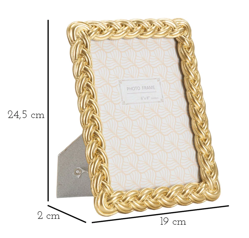 Cornice Rope 19x2x24,5 cm in Resina e Vetro Oro