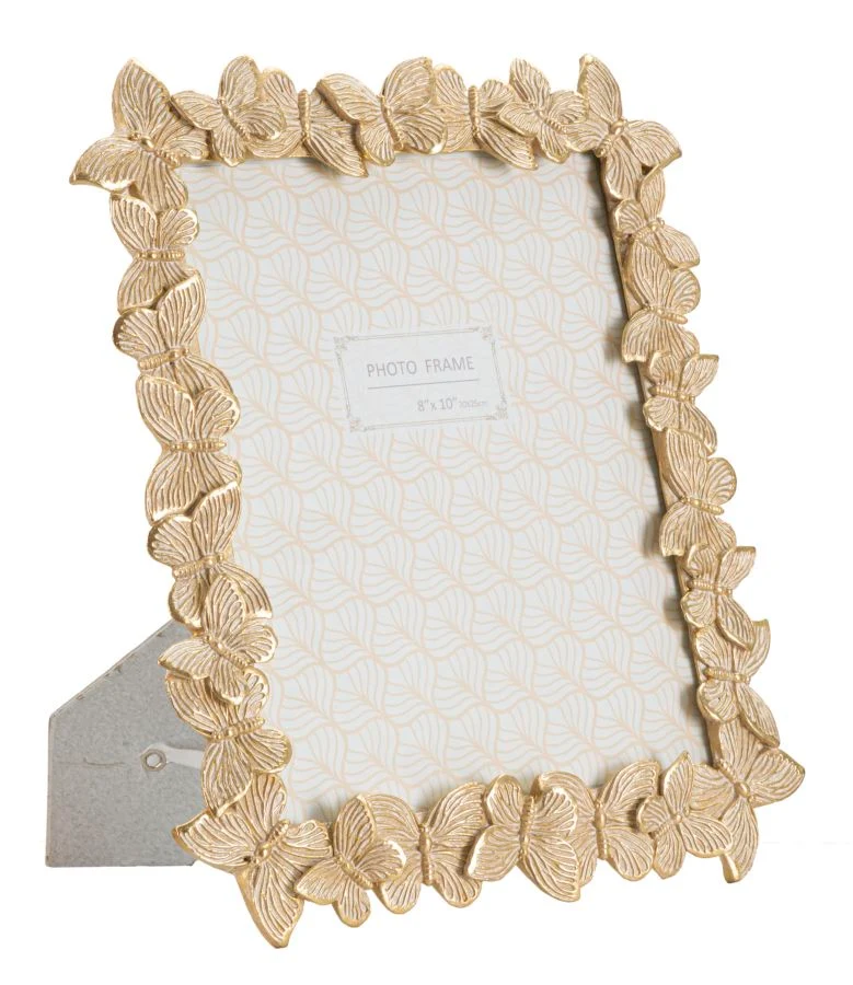 Cornice Farfalle Glod 27,5x2,6x32,5 cm in Resina e Vetro Oro