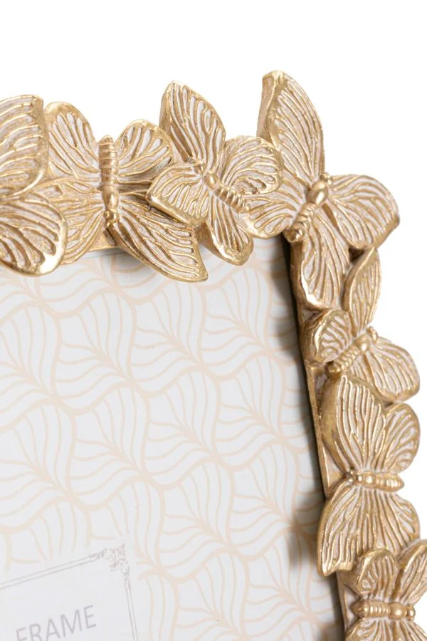Cornice Farfalle Glod 27,5x2,6x32,5 cm in Resina e Vetro Oro