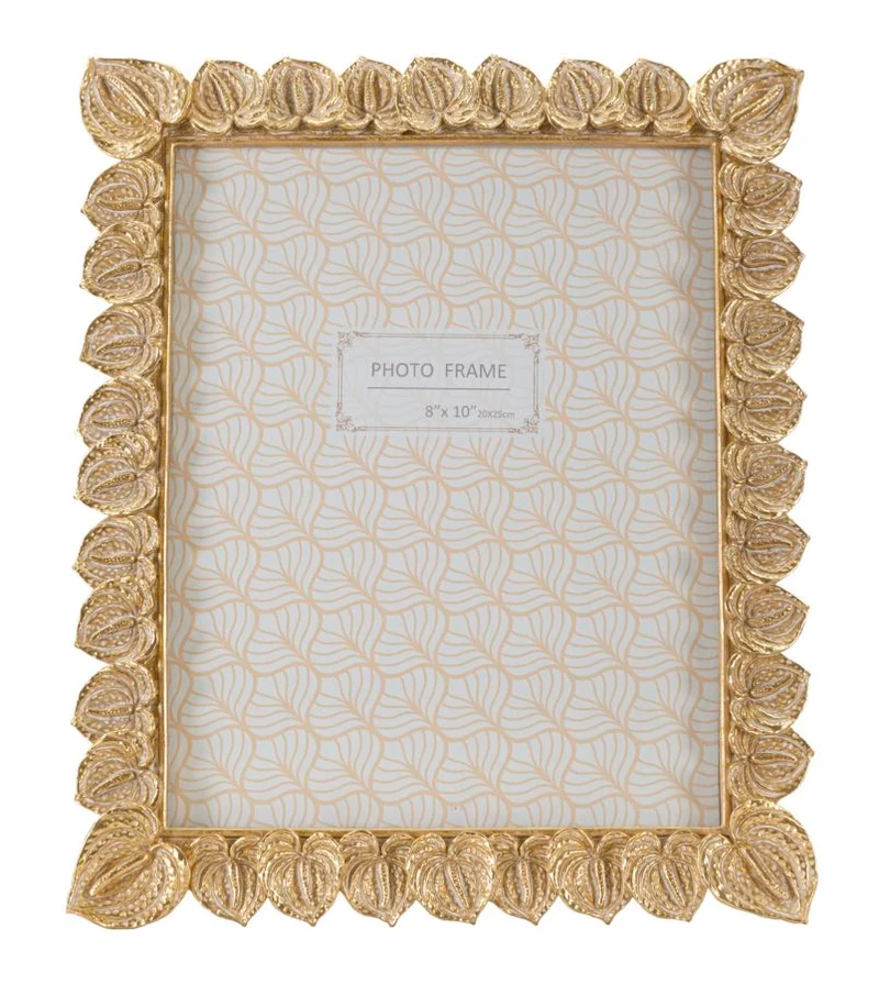 Cornice Anthurium 26x2x31 cm in Resina e Vetro Oro