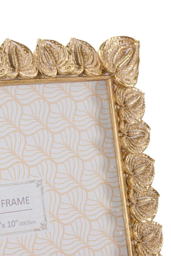 Cornice Anthurium 26x2x31 cm in Resina e Vetro Oro