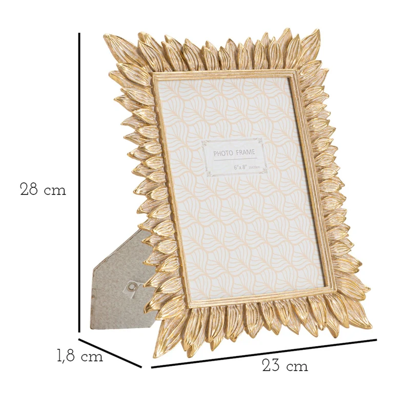 Cornice Molas 23x1,8x28 cm in Resina e Vetro Oro