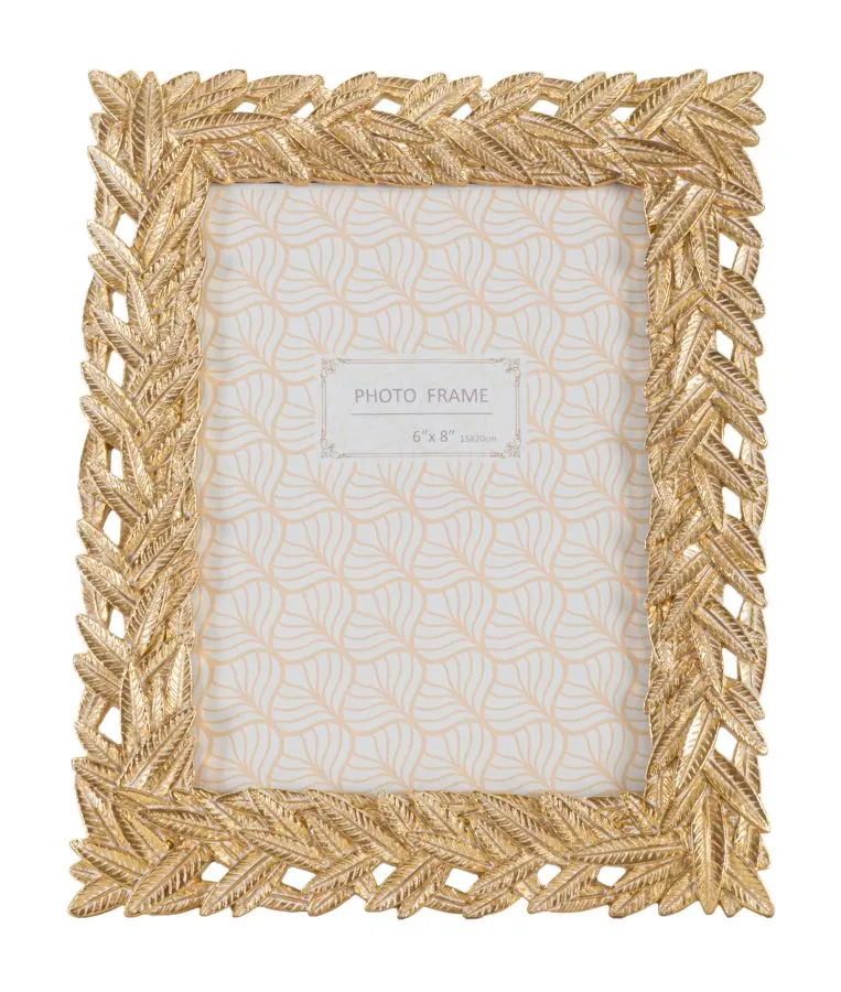 Cornice Solis 21,8x1,8x27 cm in Resina e Vetro Oro