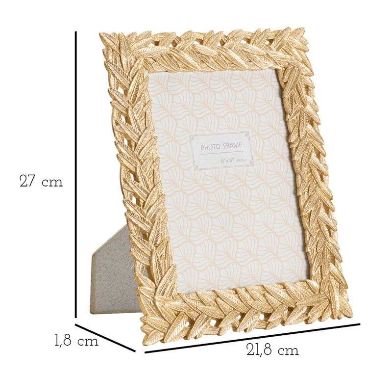 Cornice Solis 21,8x1,8x27 cm in Resina e Vetro Oro