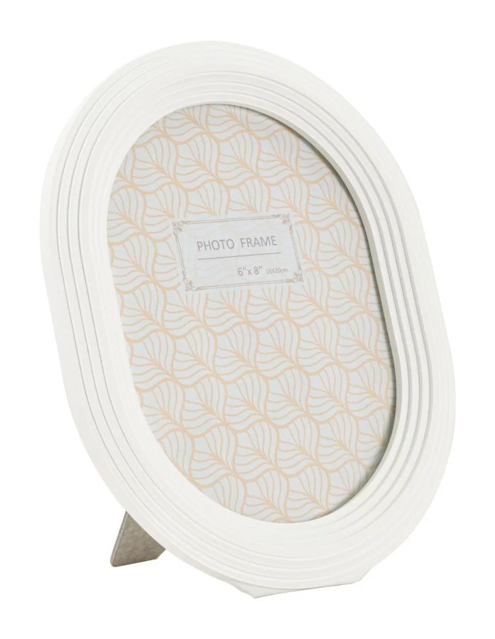 Cornice Ovally 20x2x25 cm in Resina e Vetro Bianco