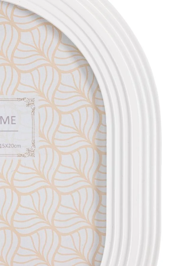 Cornice Ovally 20x2x25 cm in Resina e Vetro Bianco