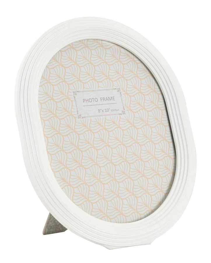 Cornice Ovally 25x2x30 cm in Resina e Vetro Bianco