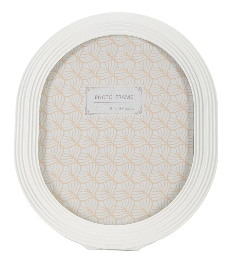 Cornice Ovally 25x2x30 cm in Resina e Vetro Bianco