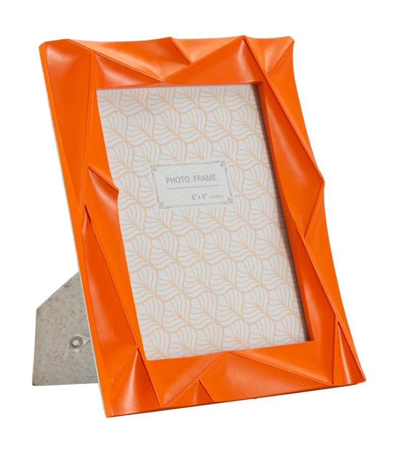 Cornice Orangy 20,8x2x26 cm in Resina e Vetro Arancione