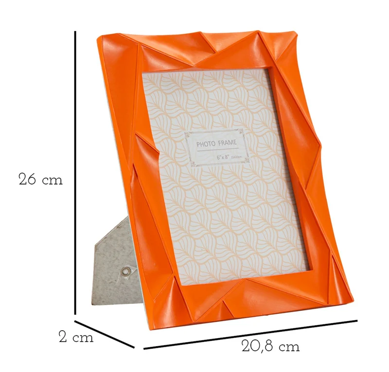 Cornice Orangy 20,8x2x26 cm in Resina e Vetro Arancione