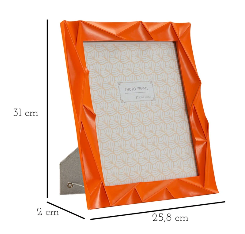 Cornice Orangy 25,8x2x31 cm in Resina e Vetro Arancione