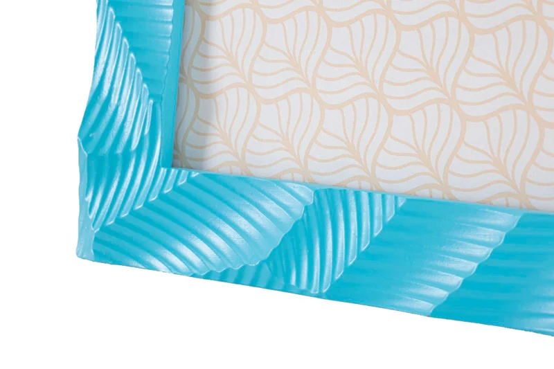 Cornice Light 20x2x25 cm in Resina e Vetro Azzurro