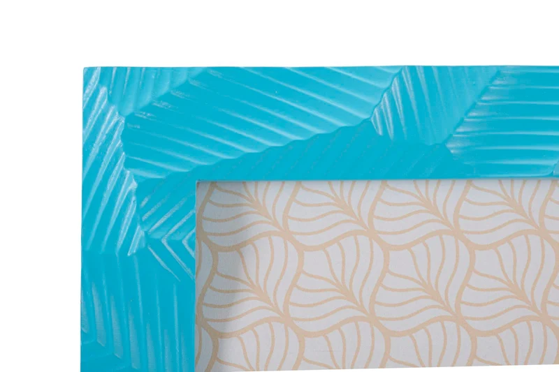 Cornice Light 20x2x25 cm in Resina e Vetro Azzurro