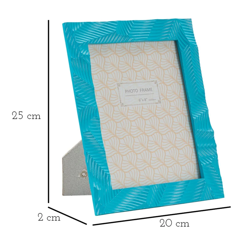 Cornice Light 20x2x25 cm in Resina e Vetro Azzurro