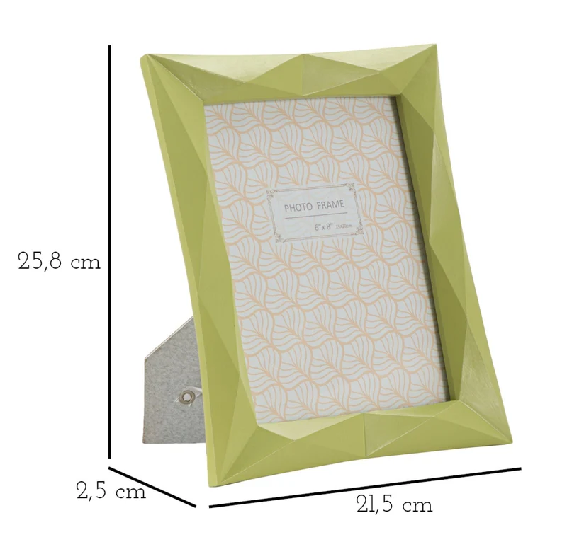 Cornice Greeny 21,5x2,5x25,8 cm in Resina e Vetro Verde