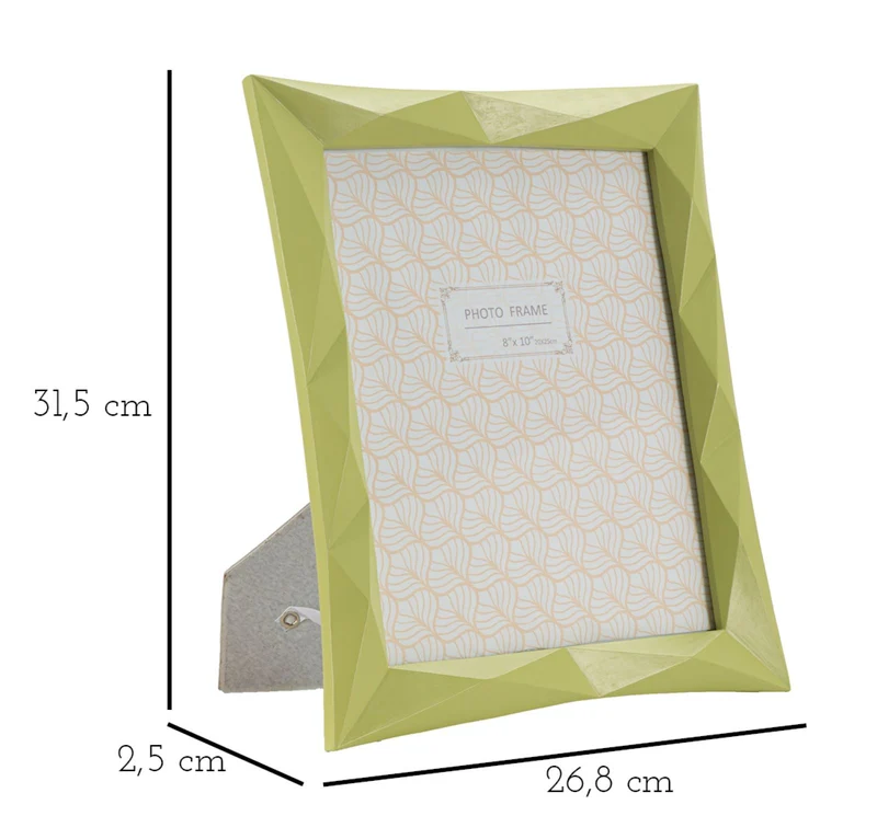 Cornice Greeny 26,8x2,5x31,5 cm in Resina e Vetro Verde