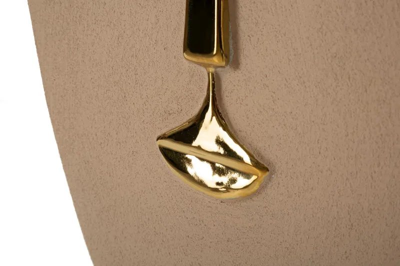 Decorazione Murale Lagos 25x6,5x39,5 cm in Ceramica Marrone e Oro