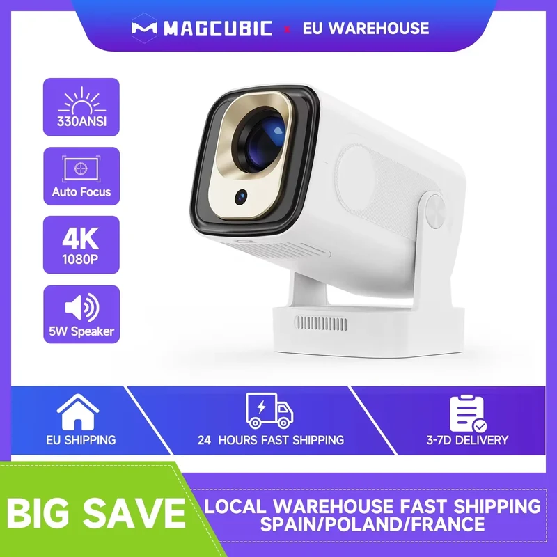 Mini Beamer 1080P – Auto Focus met WiFi en Bluetooth