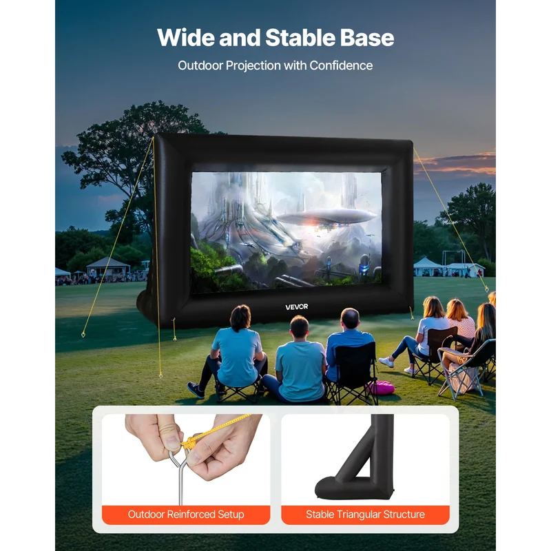 Opblaasbaar Projectiescherm – Outdoor met Blower en 16:9 Scherm