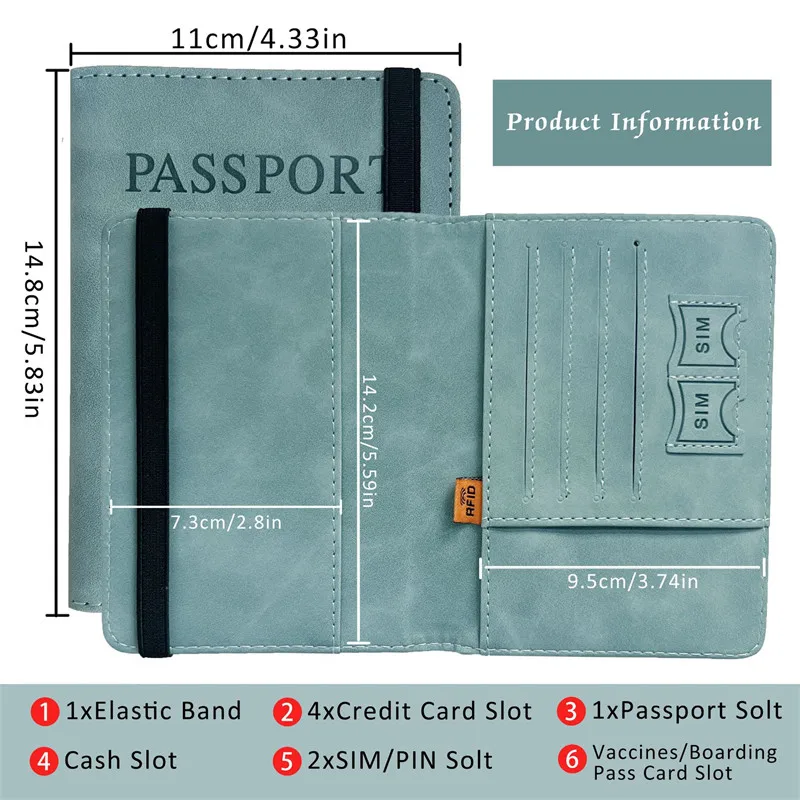 Paspoorthoes RFID – Compact PU Leer met Kaartvakken