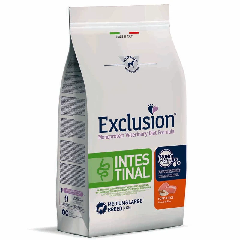 Exclusion Intestinal Maiale e Riso 2kg per Cani Adulti di Taglia Media e Grande