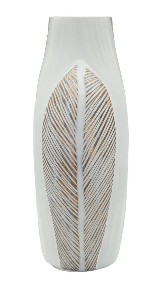Vaso Resina Ho Chi Minh 27x11,5x31 cm in Resina Bianco effetto lavato