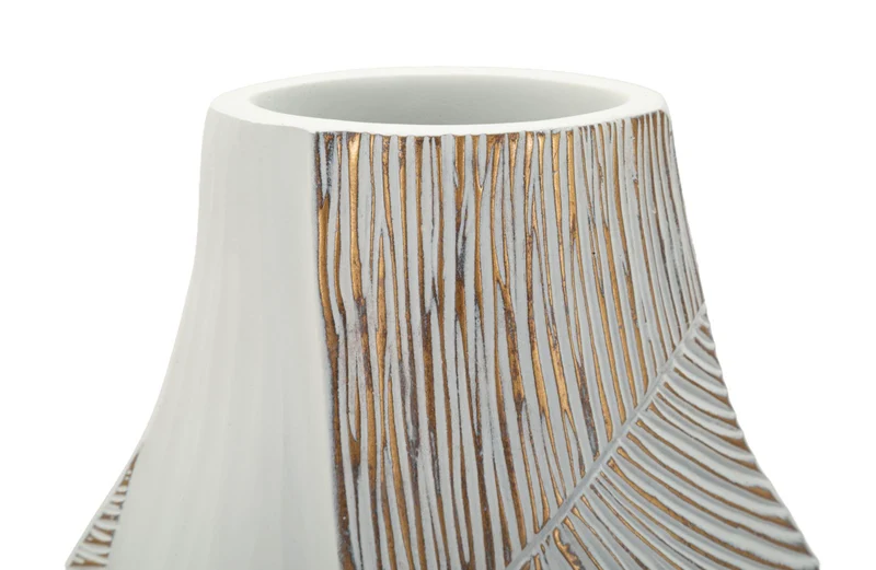 Vaso Resina Ho Chi Minh 29,5x13,5x50 cm in Resina Bianco effetto lavato