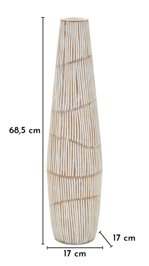 Vaso Resina Hanoi Ø17x68,5 cm in Resina Bianco effetto lavato