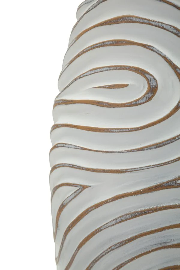 Vaso Resina Oblix Ø18,5x50 cm in Resina Bianco effetto lavato