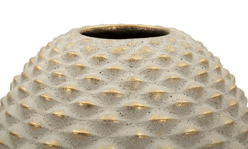 Vaso Pepipas Ball Ø23,5x28,5 cm in Ceramica Grigio e Oro