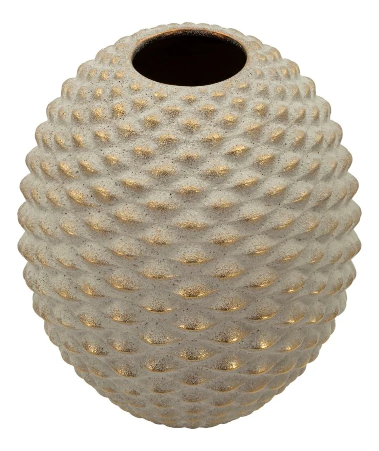 Vaso Pepipas Ball Ø29,5x36 cm in Ceramica Grigio e Oro