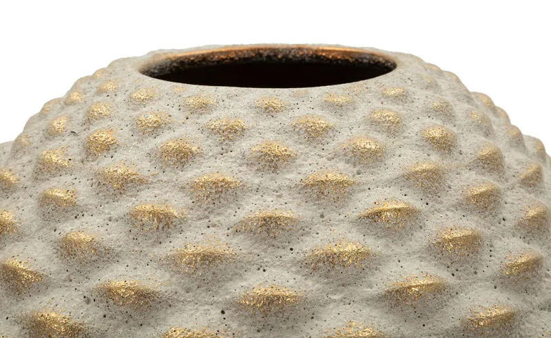 Vaso Pepipas Ball Ø29,5x36 cm in Ceramica Grigio e Oro