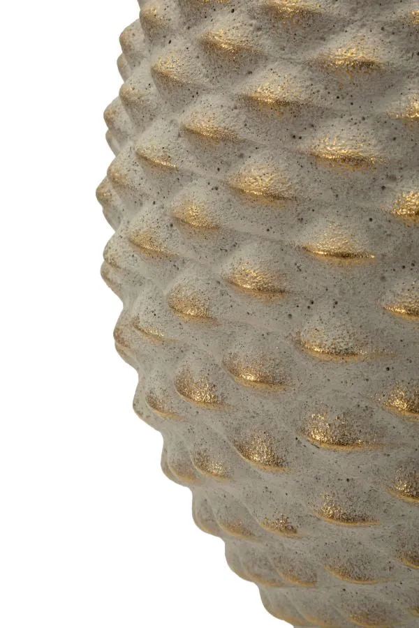 Vaso Pepipas Ball Ø29,5x36 cm in Ceramica Grigio e Oro